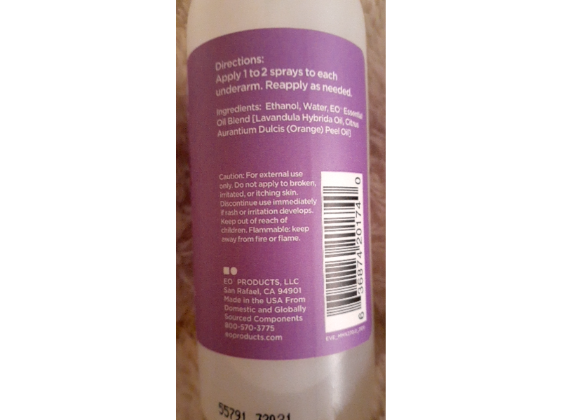 Everyone for Everybody Natural Deodorant Spray, Lavender & Citrus, 4 fl oz/118 mL