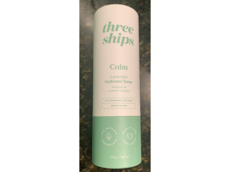 Three Ships Calm Lavender Hydrosol Toner, 2 oz/60 mL