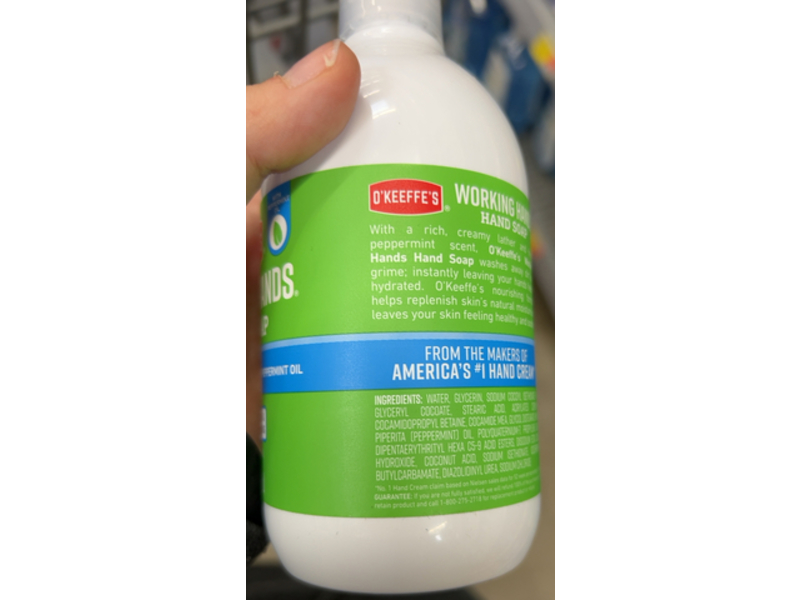 O'Keeffe's Working Hands Soap, Peppermint Oil, 12 fl oz/354 mL