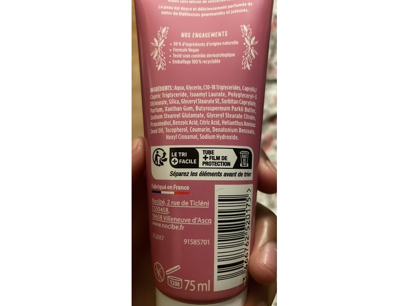 Nocibe Les Delices Melting Hand Cream, Raspberry Macaron Fragrance, 75 mL