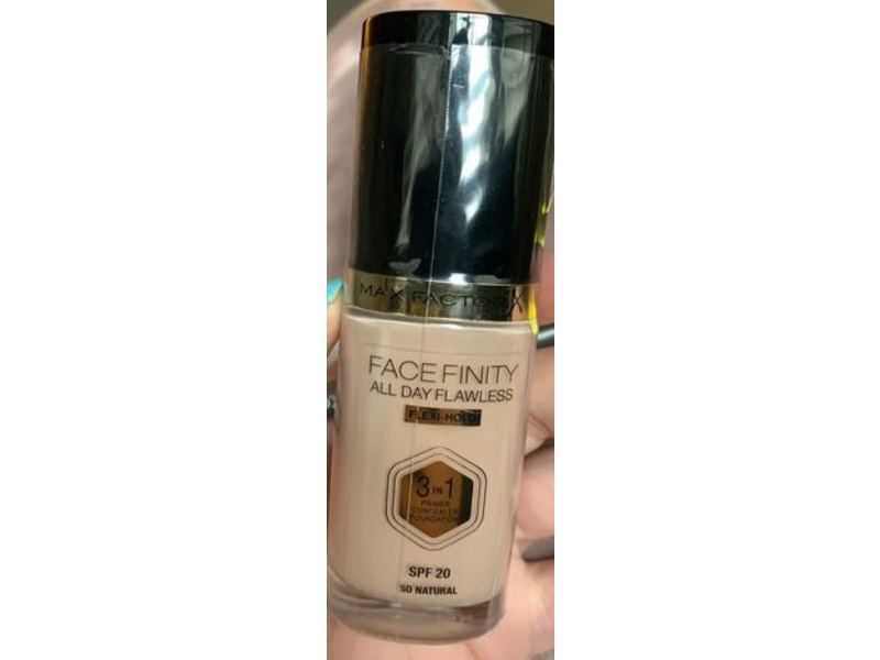 Max Factor 3 In 1 Primer Concealer Foundation, SPF 20, 50 Natural, 30 mL