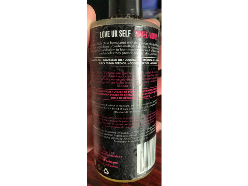 LUS Love Ur Curls Elixir Oil, 3.3 fl oz/100 mL