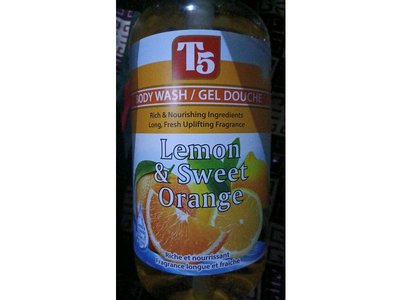 T5 Body Wash, Lemon & Sweet Orange, 1000 mL