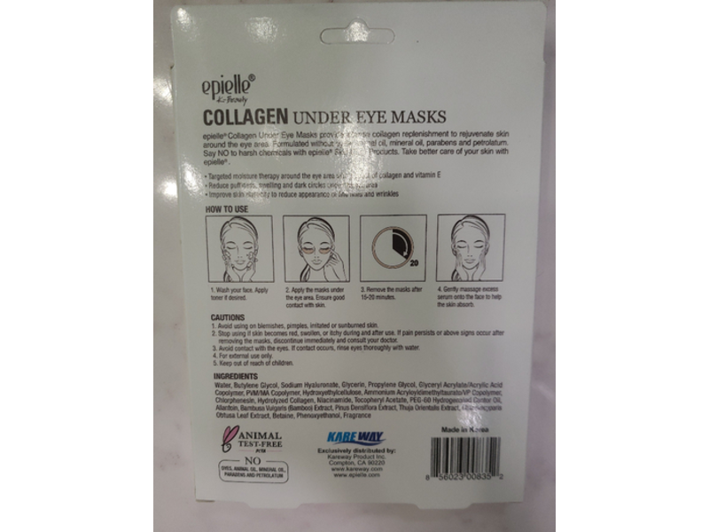 Epielle Collagen Under Eye Masks, 4 Count