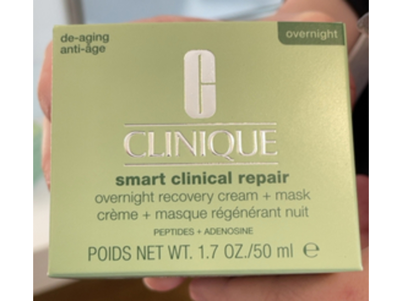Clinique Smart Clinical Repair Overnight Recovery Cream + Mask, Peptides + Adenosine, 1.7 oz/50 mL
