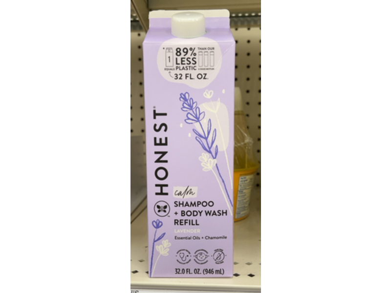 Honest Calm Shampoo + Body Wash Refill, Lavender, 32.0 fl oz/946 mL