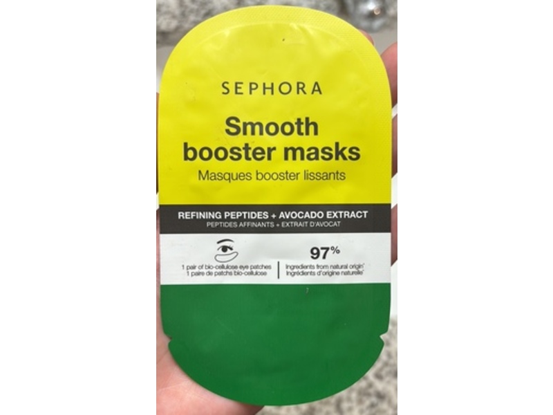 Sephora Smooth Booster Eye Masks, Refining Peptides + Avocado Extract, 1 Pair