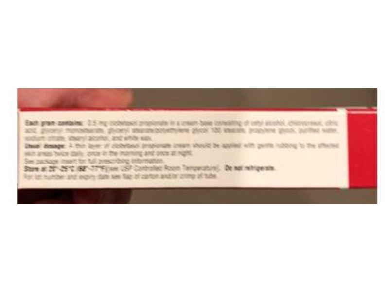 Clobetasol Propionate Cream USP, 0.05%, 15 g, Taro Pharmaceuticals (RX)