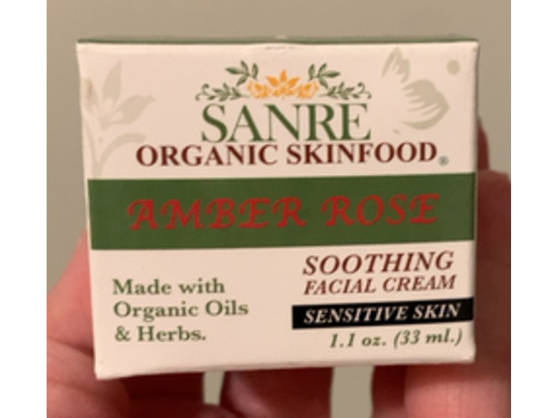 Sanre Organic Skinfood Amber Rose Soothing Facial Cream, 1.1 oz/33 mL