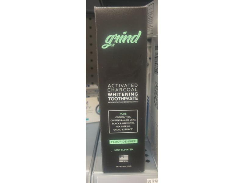 Grind Activated Charcoal Whitening Toothpaste, Mint Elevated, 4 oz/113 g