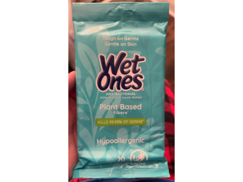 Wet Ones Antibacterial Plant Based Hand Wipes, 20 Counts