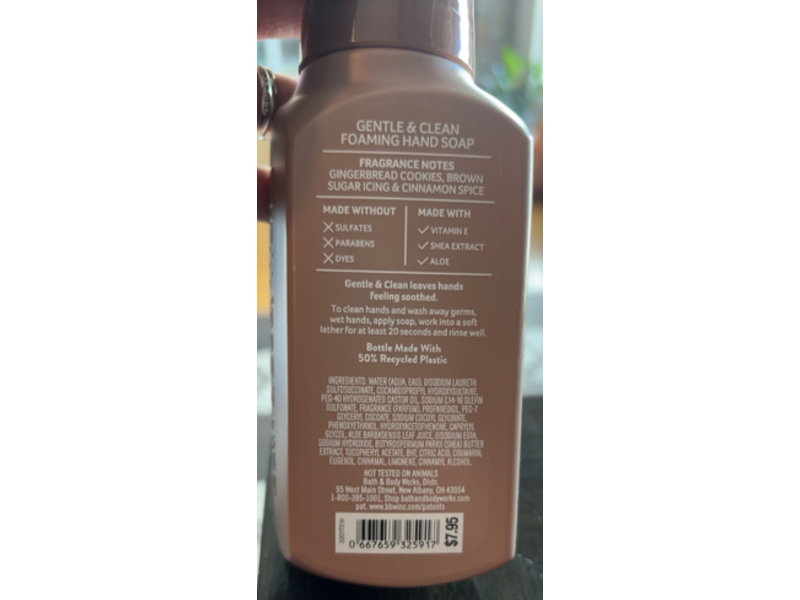 Bath & Body Works Gentle & Clean Foaming Hand Soap, Gingerbread Bakery, 8.75 fl oz/259 mL