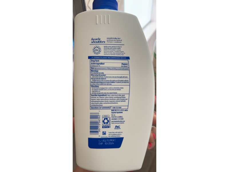 Head & Shoulders Smooth & Silky 2 In 1 Shampoo + Conditioner, 28.2 fl oz/835 mL