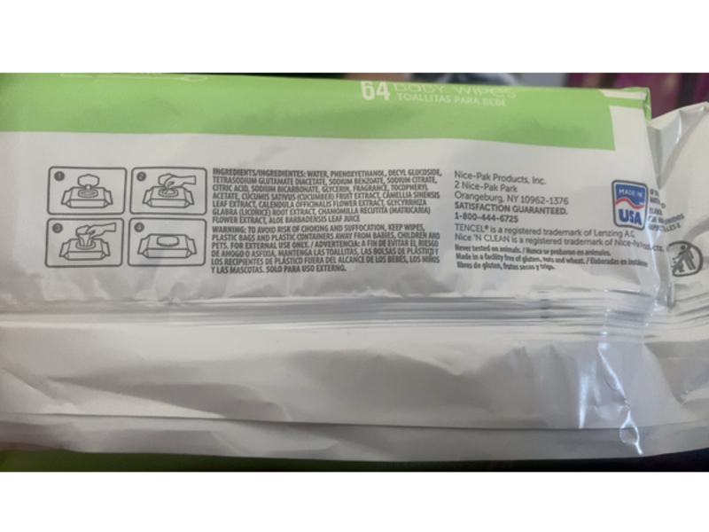 Nice'n Clean Baby Wipes, Green Tea & Cucumber, 64 Count