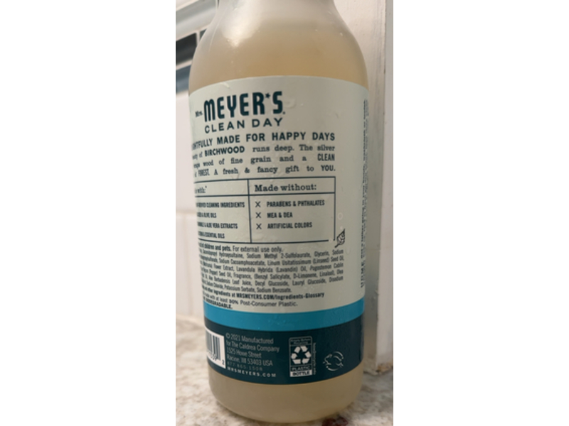 Mrs. Meyer's Clean Day's Moisturizing Body Wash, Birch Wood Scent, 16 fl oz/473 mL