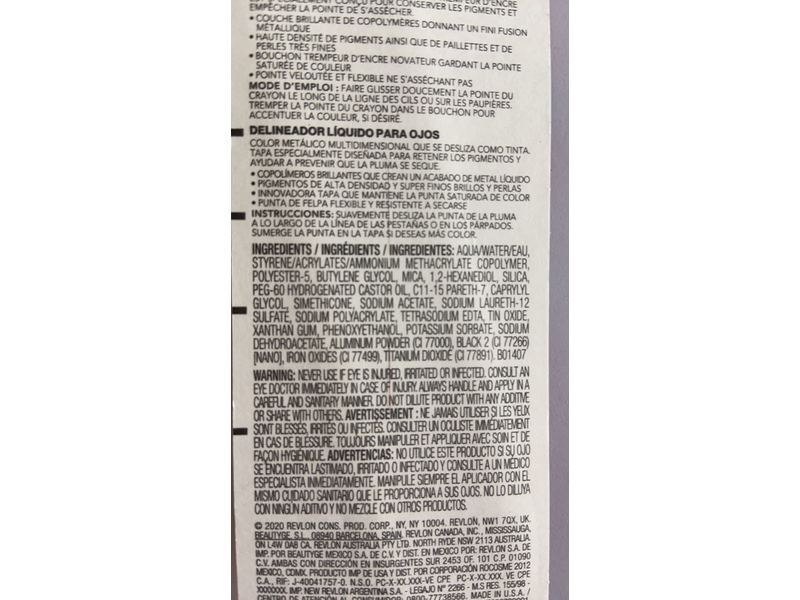 Revlon So Fierce! Chrome Ink Liquid Eyeliner, 901 Gunmetal, 0.03 oz/0.9 g