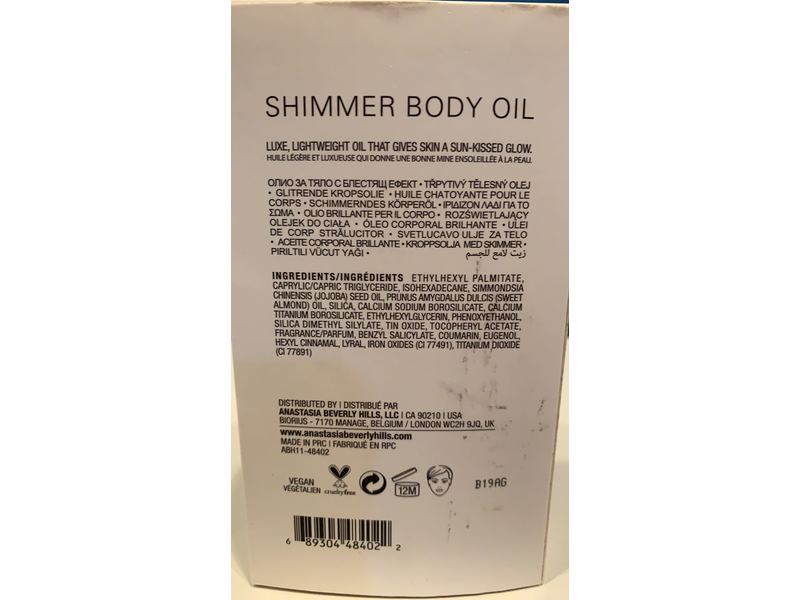 Anastasia Beverly Hills Shimmer Body Oil, 1.5 fl oz/45 mL