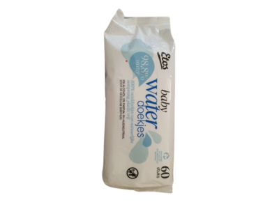 Etos Baby Water Wipes, 60 Count