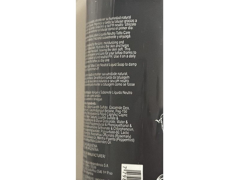 Tattoo Care Neutral Liquid Soap, 6.7 fl oz/200 mL