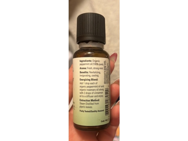 Now Organic Essential Oils, Peppermint, 1 fl oz/30 mL