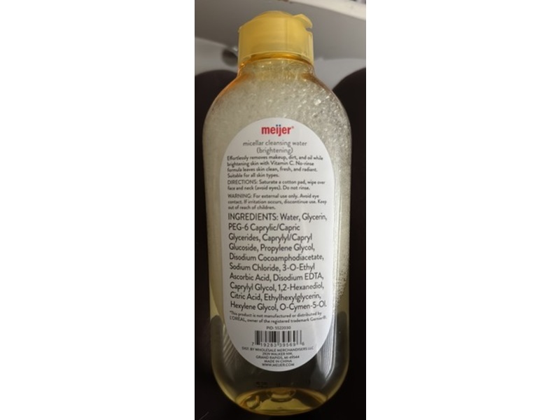 Meijer Micellar Cleansing Water, Vitamin C, 13.5 fl oz/400 mL