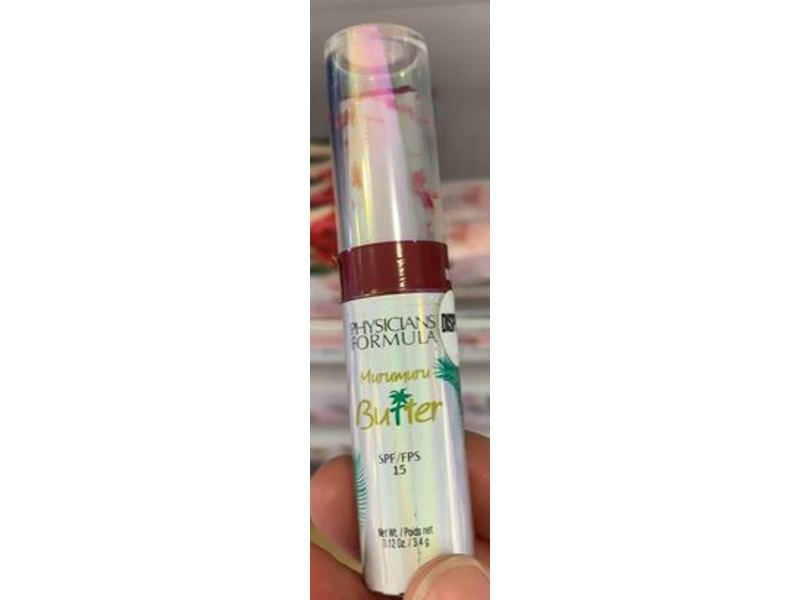 Physicians Formula Murumuru Butter Lip Cream, SPF 15, Acai Berry, 0.12 oz/3.4 g
