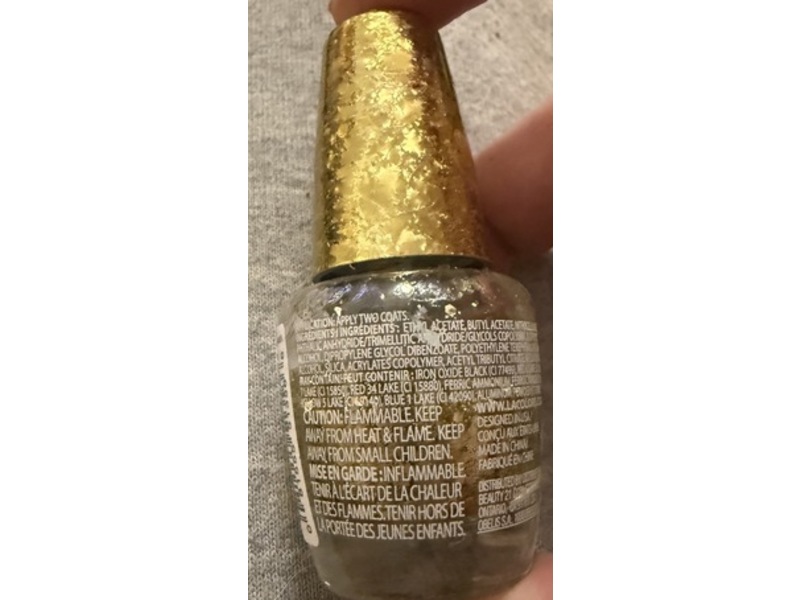 L.A. Colors Glitter Vibes Nail Polish, Golden Glow, 0.44 fl oz/13 mL