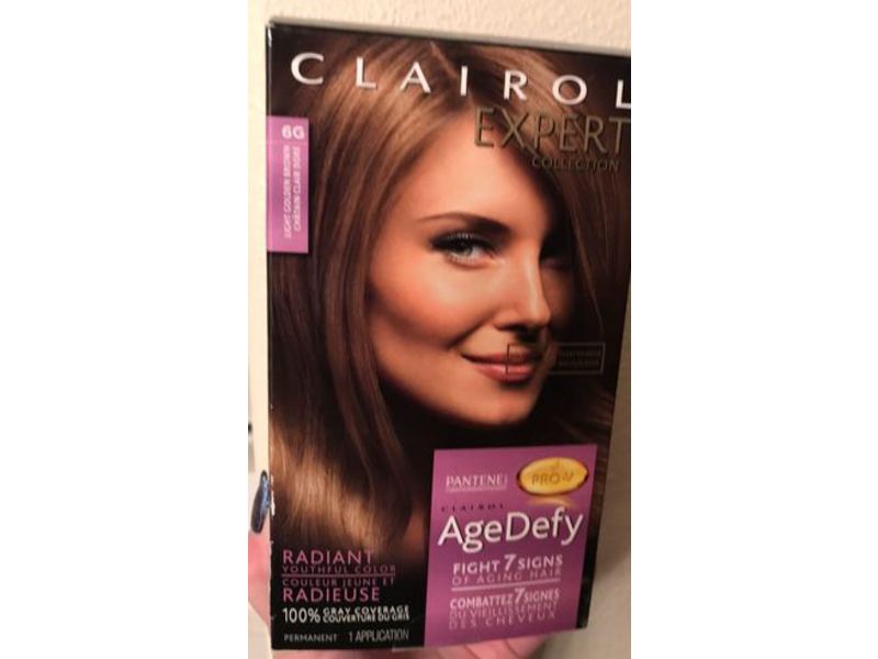 Clairol Expert Collection Age Defy Permanent Hair Color, 6G Light Golden Brown, 1 Application