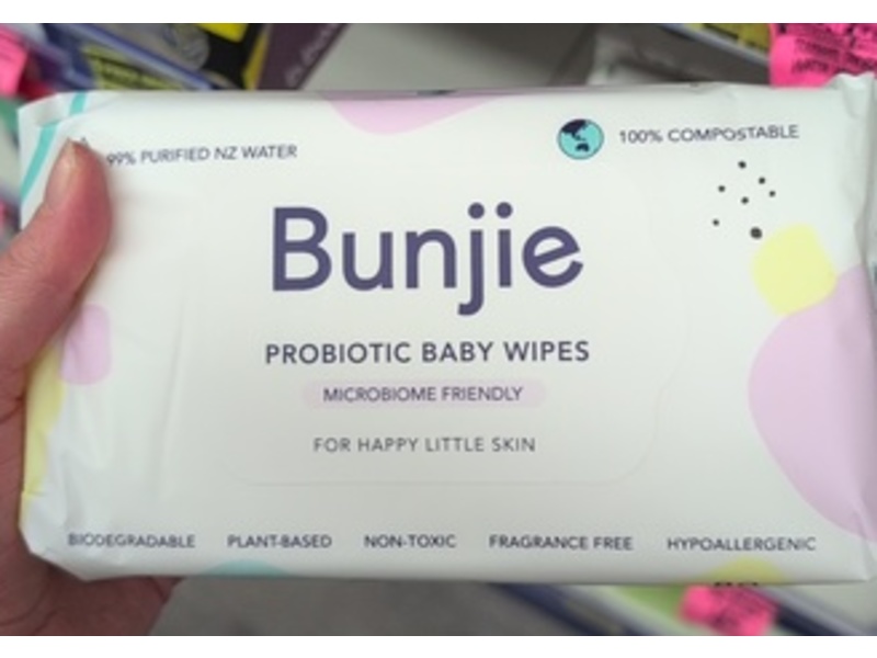 Bunjie Probiotic Baby Wipes, 80 Count