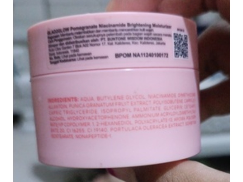 Glad2glow Brightening Moisturizer, Pomegranate Niacinamide, 1.05 fl oz/30 g