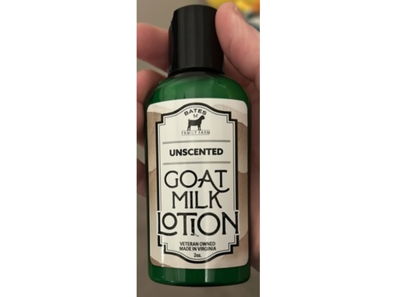 Bates Family Farm Goat Milk Lotion, Unscented, 2 oz