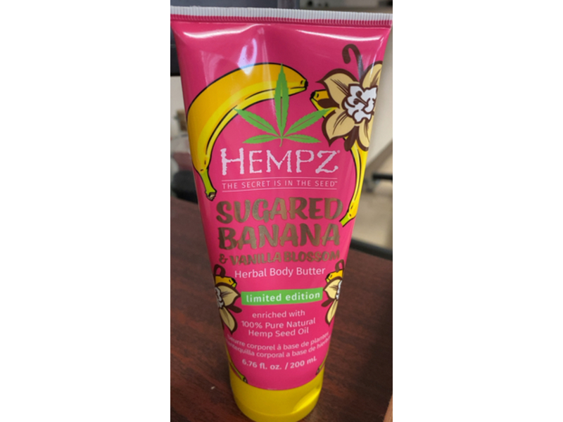 Hempz Blossom Herbal Body Butter, Sugared Banana Vanilla, 6.76 fl oz/200 mL