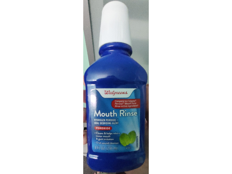 Walgreens Mouth Rinse, Peroxide, Mint, 8 fl oz/236 mL