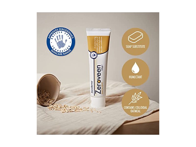 Zeroderma Zeroveen Emollient 2 In 1 Moisturising Cream and Wash with Natural Oatmeal 100g