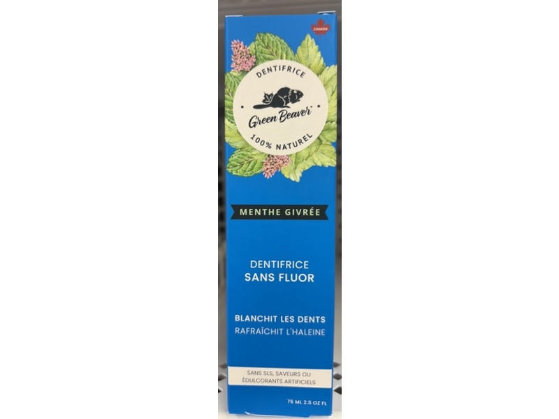 Green Beaver Toothpaste, Frosty Mint, 2.5 fl oz/75 mL