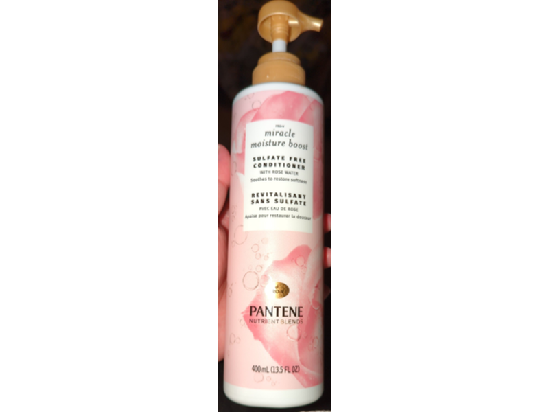 Pantene Miracle Moisture Boost Conditioner, Rose Water, Sulfate Free, 13.5 fl oz/400 mL