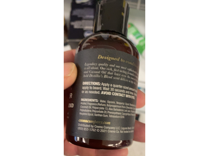 Cremo Reserve Collection Distiller's Blend Beard & Scruff Softener, Black, 4 fl oz/118 mL