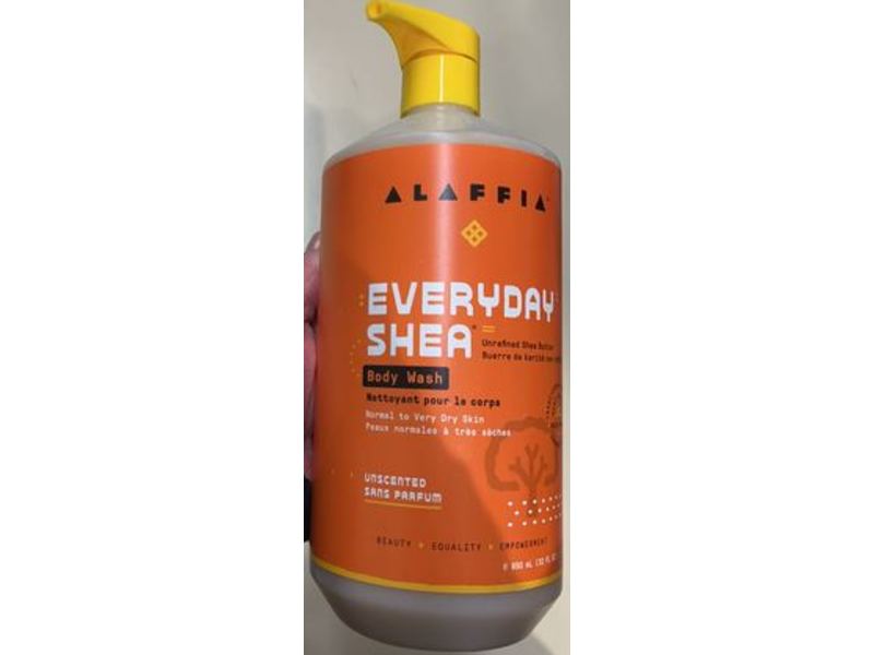 Alaffia Everyday Shea Body Wash, Unscented, 32 fl oz/950 mL