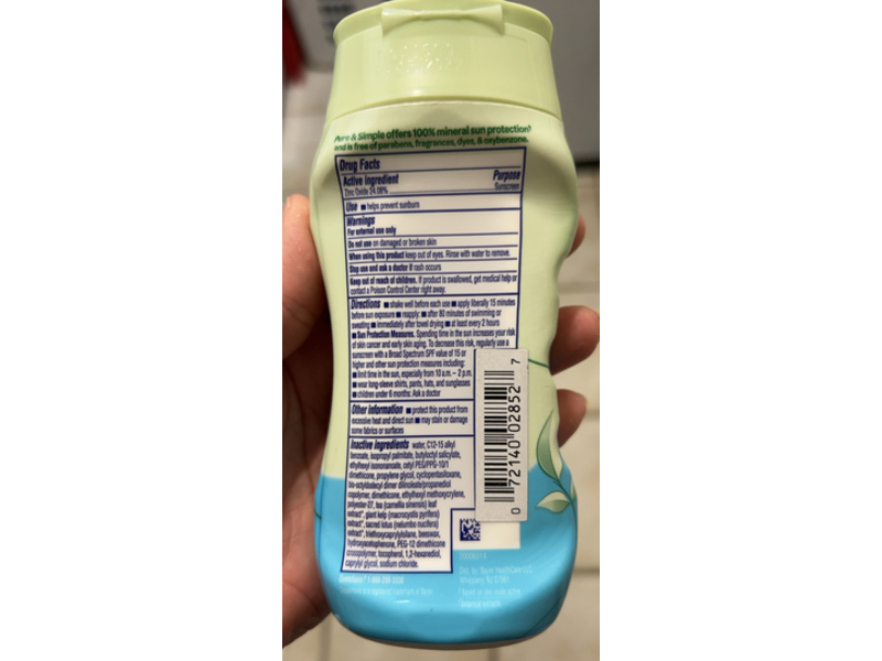 Coppertone Pure & Simple Kids Mineral Sunscreen Lotion, SPF 50, Botanicals Extracts, 6 fl oz/177 mL