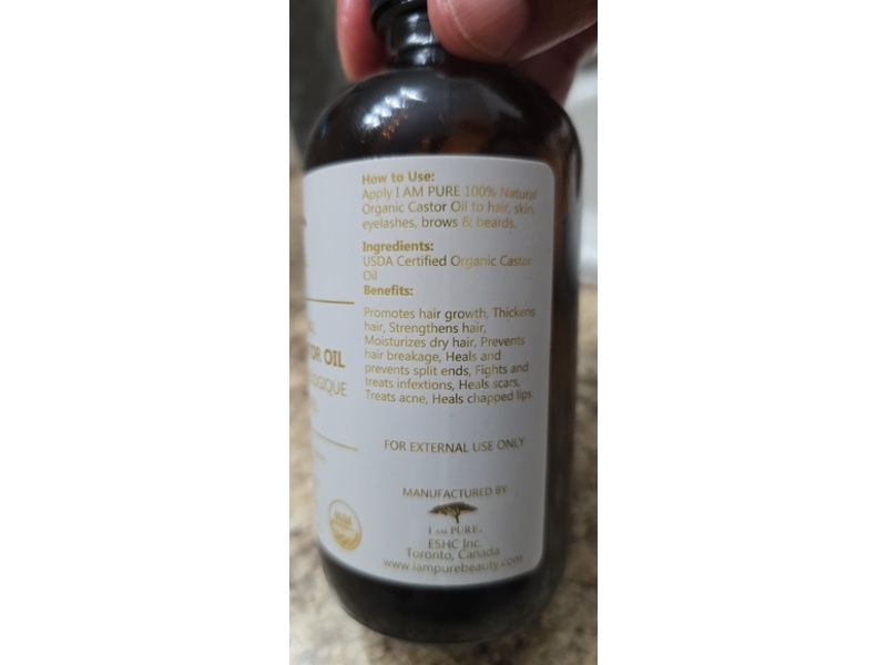 I Am Pure Organic Castor Oil, 8 fl oz/237 mL