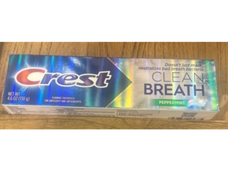 Crest Clean Breath Toothpaste, Peppermint, 4.6 oz/130 g