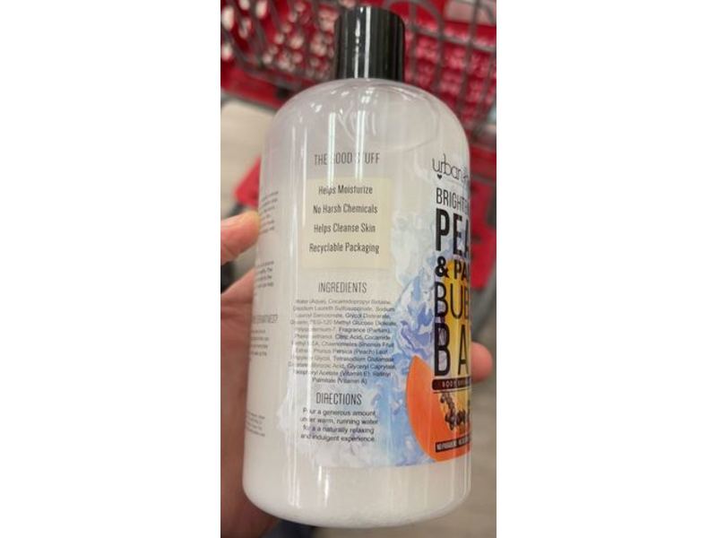 Urban Hydration Brighten & Glow Bubble Bath, Peach & Papaya, 16.9 fl oz/500 mL