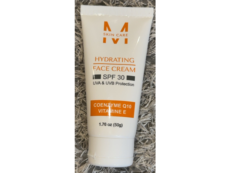 M Skin Care Hydrating Face Cream, SPF 30, Coenzyme Q10 & Vitamin E, 1.76 oz/50 g