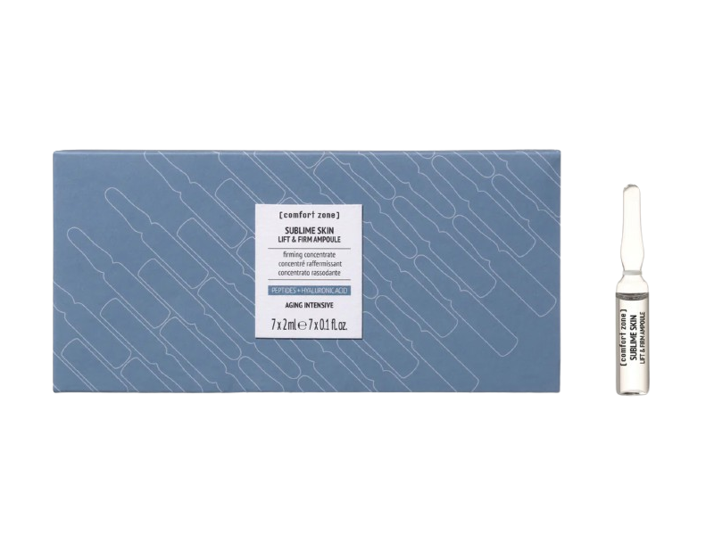 Comfort Zone Sublime Skin Lift & Firm Ampoules, Peptides+Hyaluronic Acid 0.1 fl oz/2 mL, 7 Count