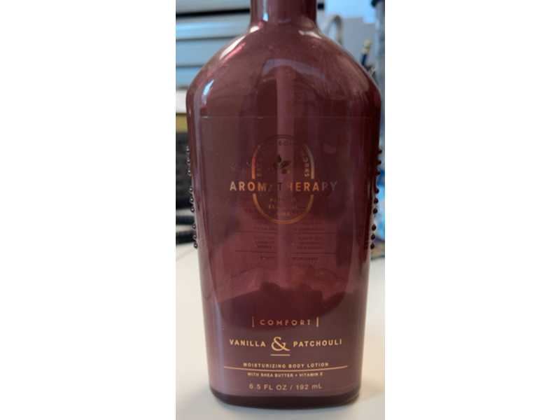 Bath & Body Works Aromatherapy Moisturizing Body Lotion, Comfort, Vanilla & Patchouli, 6.5 fl oz/192 mL