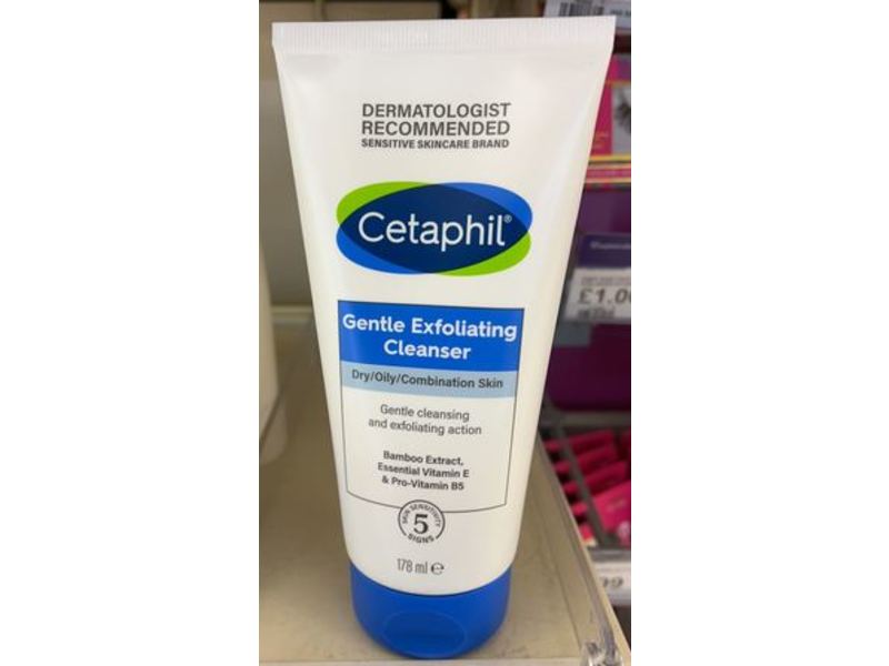 Cetaphil Gentle Exfoliating Cleanser, Bamboo Extract, Essential Vitamin E & Pro Vitamin B5, 178 mL