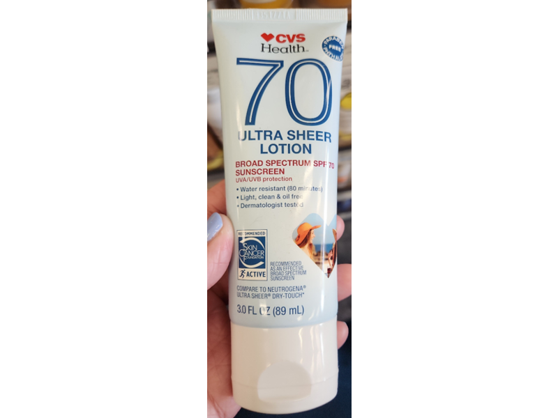 Cvs Health Ultra Sheer Lotion, SPF 70, 3.0 fl oz/89 mL