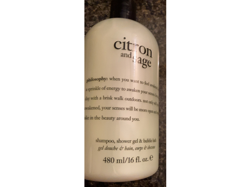 Philosophy Shampoo + Shower Gel & Bubble Bath, Citron & Sage, 16 fl oz/480 mL