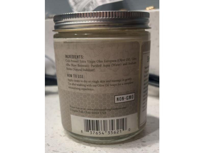 Morning Song Gardens Bee Balm Cream, Fragrance Free, 8 oz/227 g