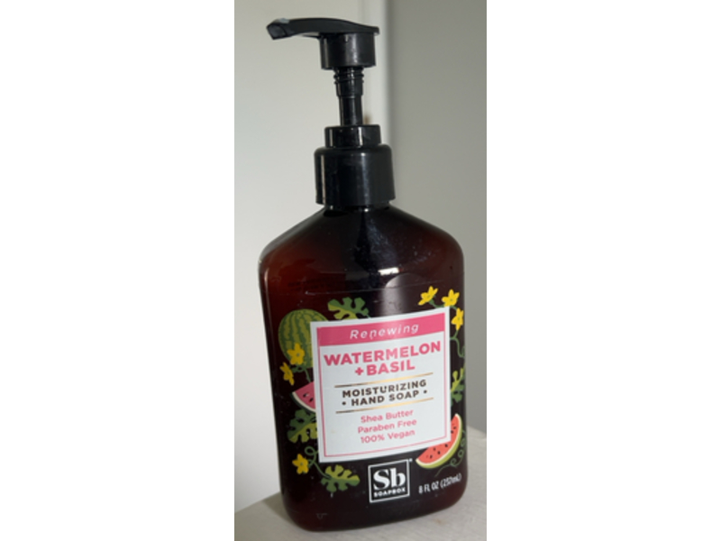 Soapbox Moisturizing Hand Soap, Watermelon + Basil, 8 fl oz/237 mL